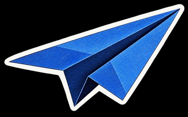 A cobalt-blue paper plane