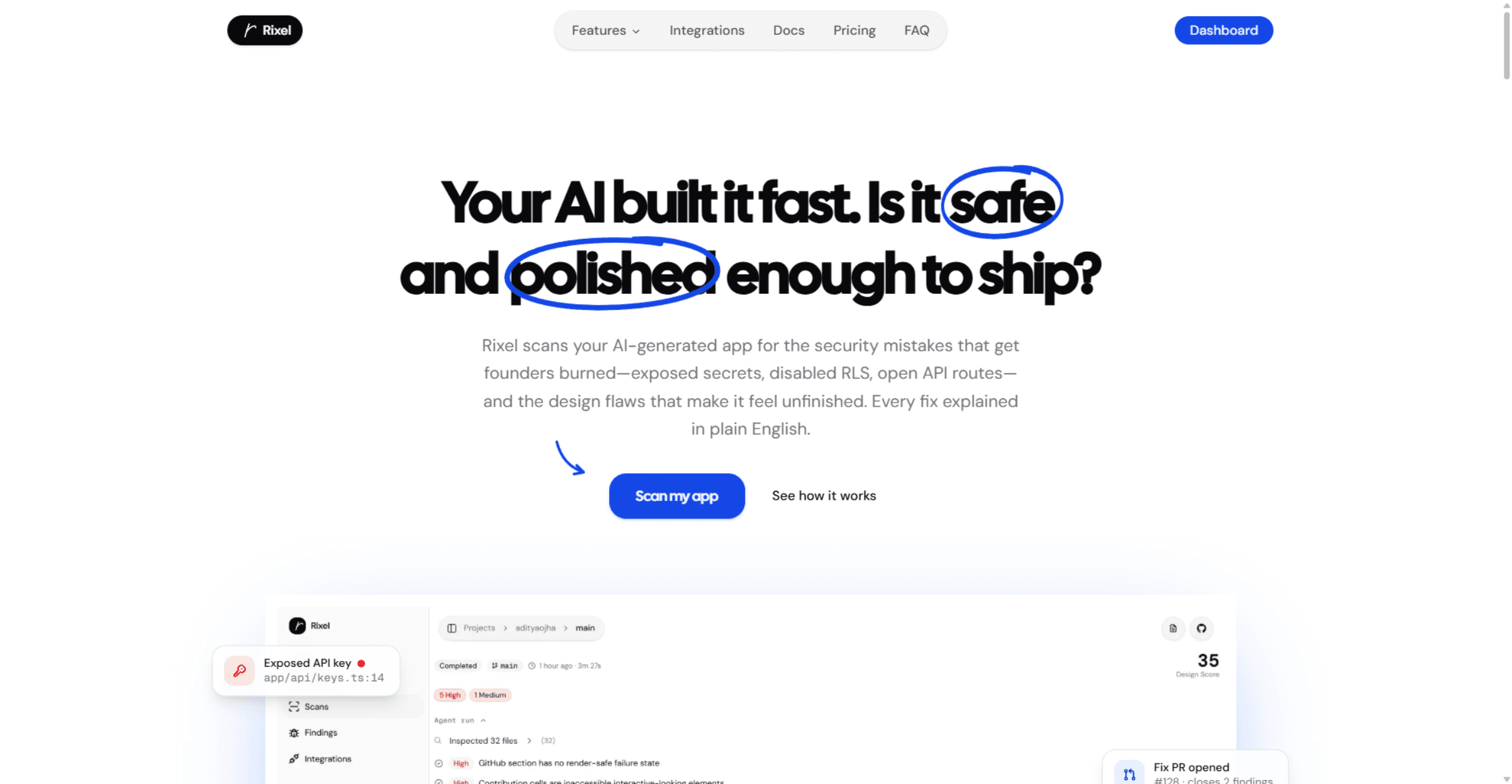 Rixel - AI App Security & Design Scanner